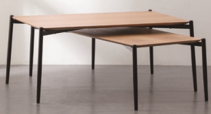Table, Mdf Paste Oak Skin+ Sprayed Iron Feet
, 120*50* 37 cm