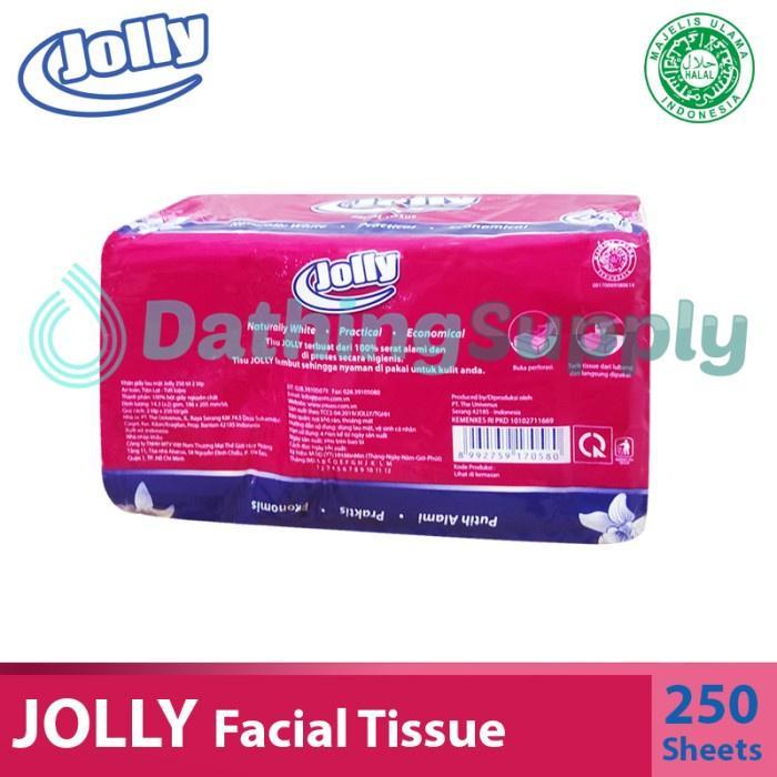 PAKET 4 PACK Tisu Pembersih Wajah JOLLY Facial Tissue 250s Sheet 2 ply - 250 Lembar 2 Rangkap/Lapis x 4 PCS/PACK - Tissu Muka