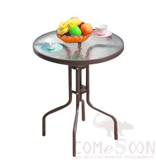 Outdoor Table-Φ60cm, Aluminum Alloy+ Glass, Φ60*72cm