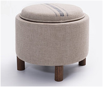 First Thought Solid Wood Storage Coffee Table Stool