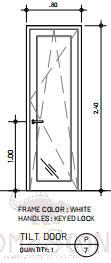 Aluminum Opening Window, White, 800*2400mm
