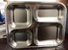 Square Small 4-Compartment Fast Food Plate, 304 Ss, Electrolytic, 25.5*21*2cm