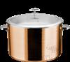 Triple Steel Diamond Rose Gold Warm Stock Pot with Glass Lid, 201/430 Ss+ Aluminum+ 304 Ss, Φ320×h250mm