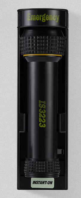 Electric Wall Mounted Emergency Torchlights-Black, Plastic, 50m