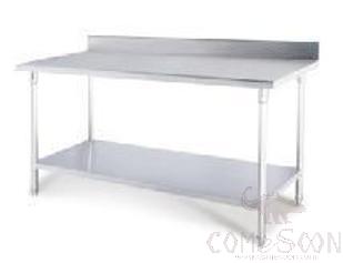 Two Tier Work Table with Splash Guard, 201 Ss, 1500×700×850mm