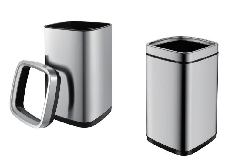 Trash Bin, 12L, 410 Stainless Steel  Dustbin, W/o Lid