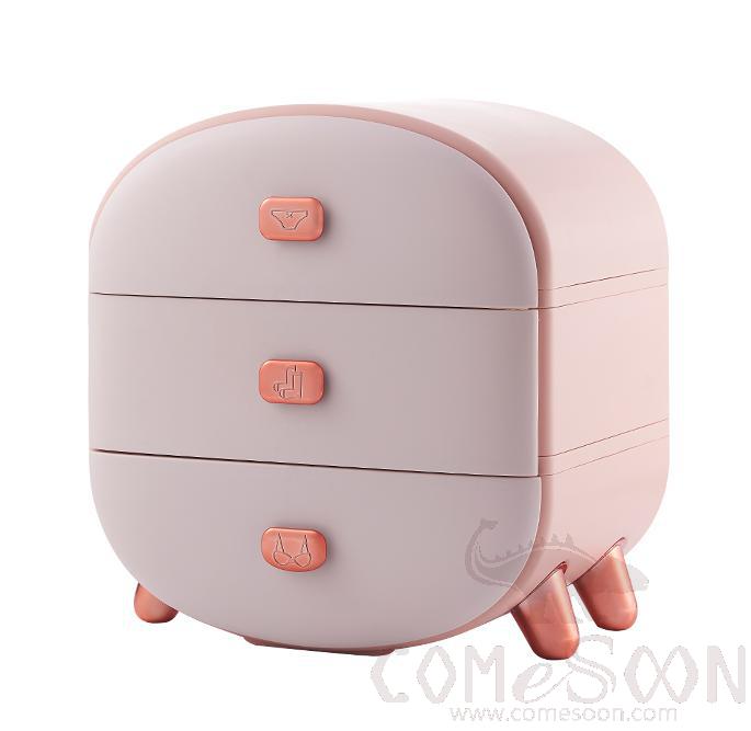 Three-Layer Storage Cabinet (Electroplating Light Luxury Series), PP, 34.5x24x37cm
