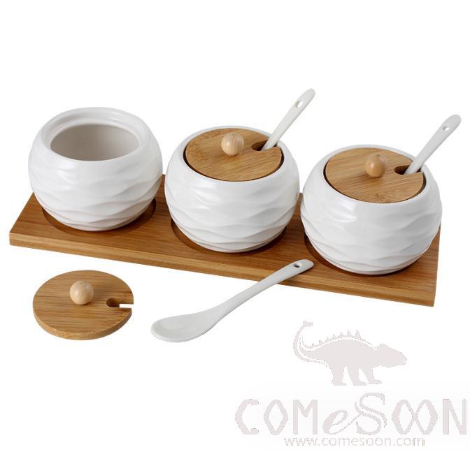 Sauce Pots Set W/ Stand, L28.5*W9.5*H8cm