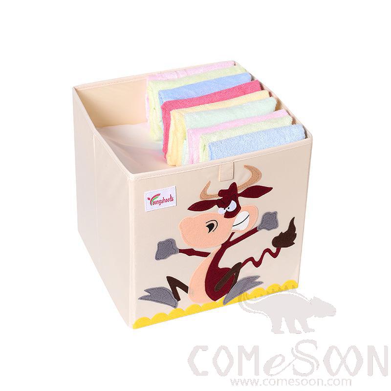Linen Storage Basket-33*33*33cm, Waterproof Coating Canvas Linen+ Mdf Insert