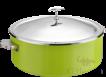 Chinese Straight 3-Ply Steel Green Warming Pot with Stainless Steel Lid+ Stainless Steel Steel Liner, 201/430 Ss+ Aluminum+ 304 Ss, Φ320×h120mm