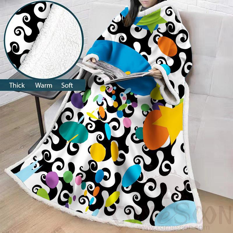 Cartoon Blanket with Sleeves, Crystal Velvet, 127*178 cm