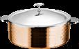 Chinese Straight 3-Ply Steel Diamond Rose Gold Warm Vegetable Pot (Stainless Steel Lid)+ Stainless Steel Inner Liner, 201/430 Ss+ Aluminum+ 304 Ss, Φ320×h120mm
