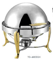 6803 Series-Round Chafng Dish W/golden Feet