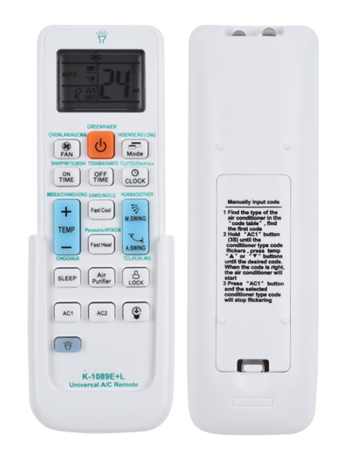 Universal Air Conditioning Remote Control, Use Aux, Panasonic, Toshiba, Fujitsu and Gree