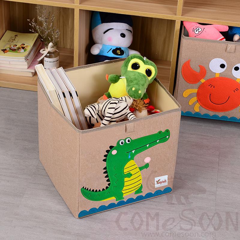Linen Storage Basket-33*33*33cm, Waterproof Coating Canvas Linen+ Mdf Insert