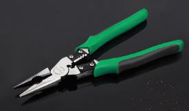 Multi-Function Stripping Long-Nosed Pliers 9", Cr-v Alloy Steel+ PP & Tpr Handle