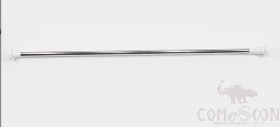 Silver Stainless Steel Perforation-Free Telescopic Shower Curtain Rod-Suitable for 110cm-200cm Wal product image
