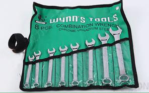 Ring  and Open Ended Spanner Set 8pcs, Chrome Vanadium Steel