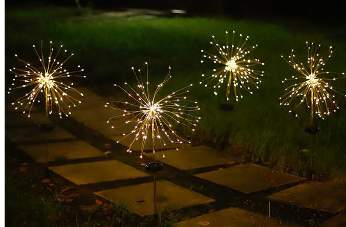 Led Solar Ground Firework Light, PVC