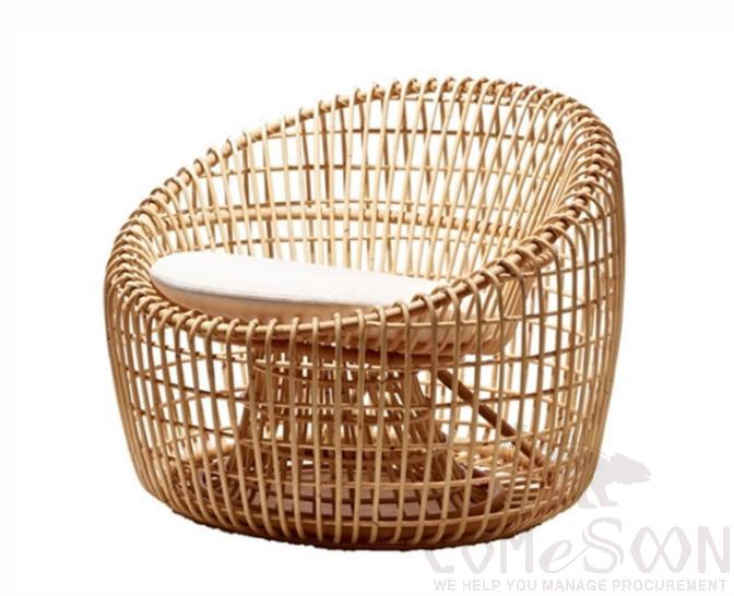 Outdoor Rattan Sofa, High Density Sponge, 80*80*80cm