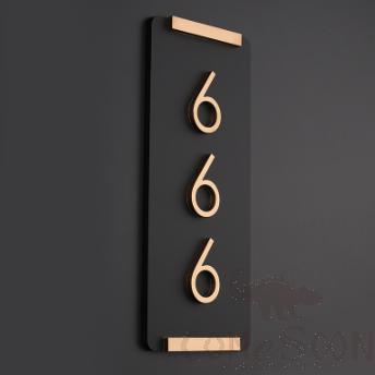 Door Number, Acrylic, Gold-Rimmed Model Vertical,
17*8cm