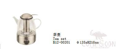 Teapot, Φ140mm*H162mm*H68mm 1200ML, SUS 304+ Glass, B12-00201