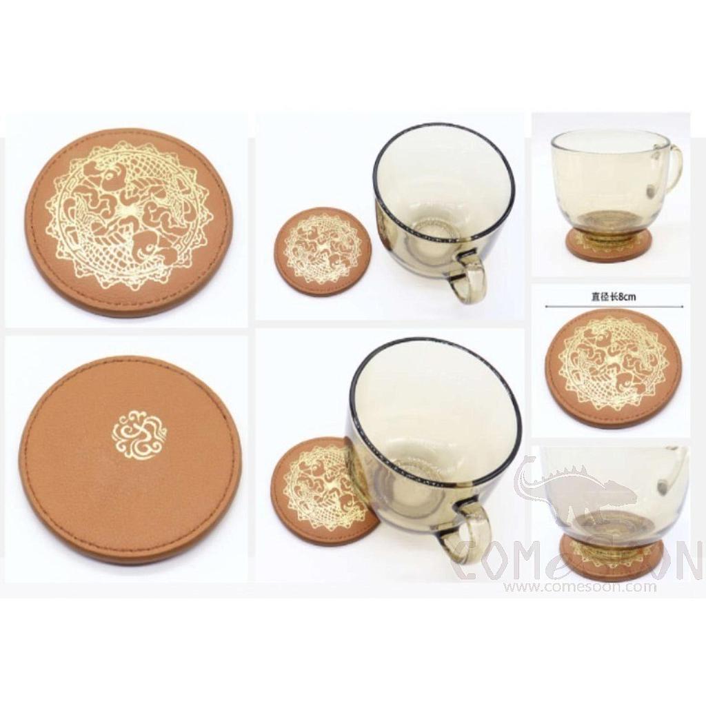 The Cup Mat with Logo, Pu, D8cm, Moq3000