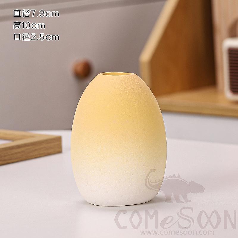 Vase, Ceramics, Lemon Yellow, Φ7.3*H10cm