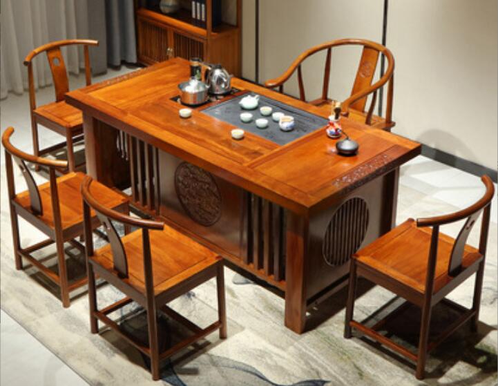 Solid Wood Tea Table and Chair Combination-1 Table and 4 Chairs product image