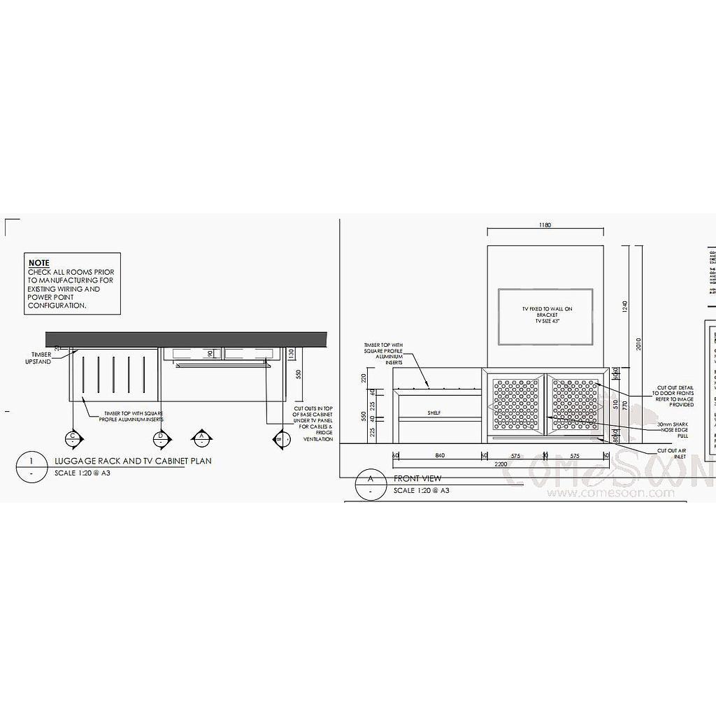 Fixed Luggage Rack, Tv Cabinet & Mini Bar(Customized Products) product image