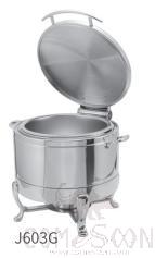 Round Steel Lid Soup Station, 12L