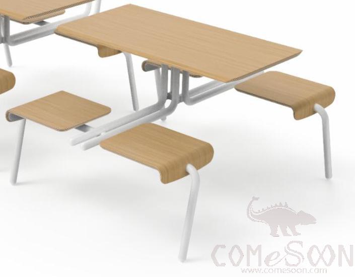 Canteen Table & Chair-Wood Color 1720*1200*750mm