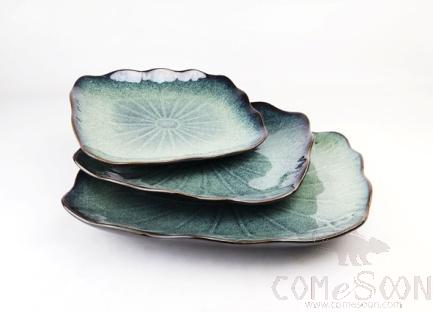 Mist Green 12" New Lotus Leaf Plate