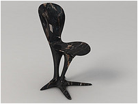 Custom Water Transfer Glass Steel Art Bar Chair