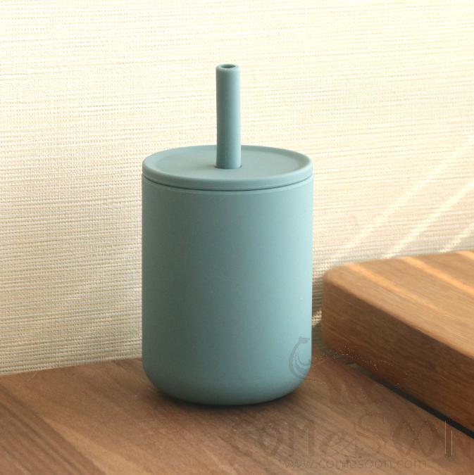 Children's Straw Cup, Silicone, 150ML, Smoky Blue