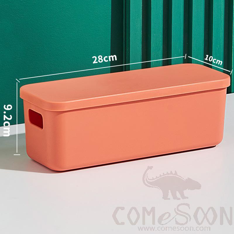 Orange Storage Box with Cover-10*28*9.2 cm, PP