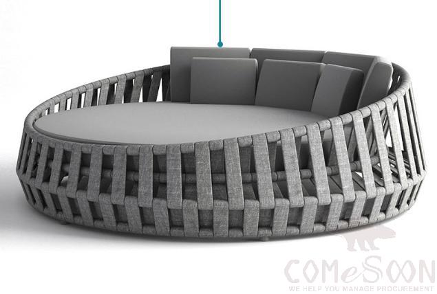 Outdoor Braided Rope Bed-Φ190cm, Φ190*65cm