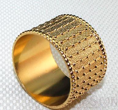 Napkin Ring, Gold Beaded, Zinc Alloy