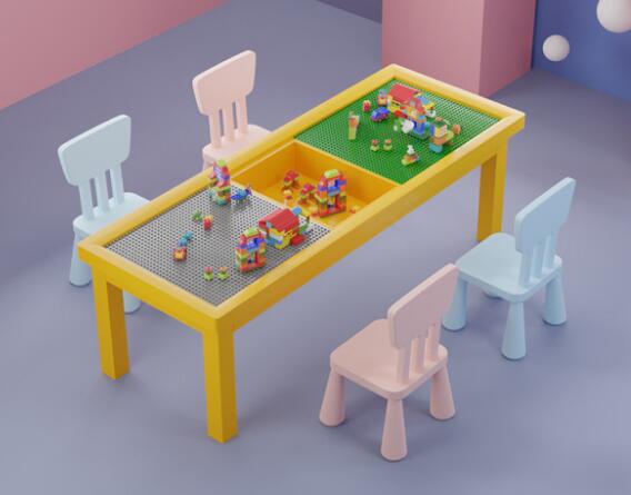 Solid Wood Children's Building Table-120*50cm