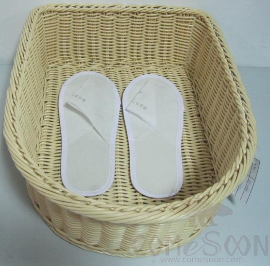 Imitation Rattan Shoe Basket, 3.0 Round Rattan, 40 * 30 * 12cm