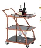 Wine Cart,, Ss201+ Tempered Glass, L670 * W440 * H800mm