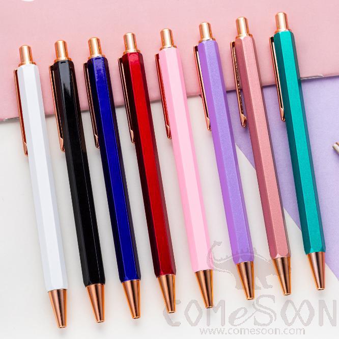 Custom Ballpoint Pens with Two Colors Logo&body Color, Aluminum Rod, Click