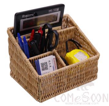 Round Rattan Iron Frame Bathroom Storage Basket, Baking Paint Iron Frame+ Round Rattan, 20*15*7/14cm