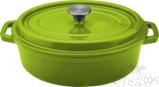 Green Oval Enamel Pot, Cast Iron, 27*21*H10cm