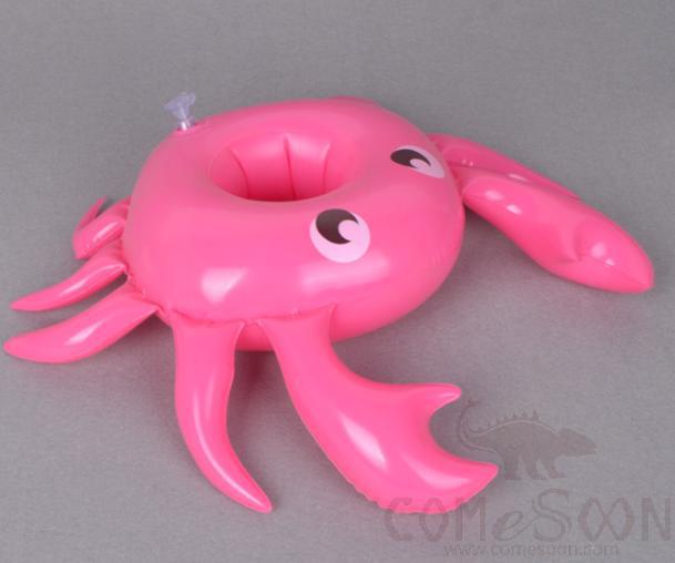 Inflatable Floating Beverage Cup Holder, Crab