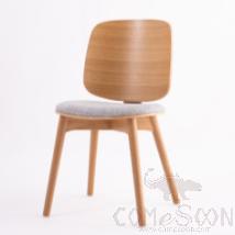 Chair, White Oak Frame+ Birch Core Board, White Oak Skin+ Fabric, 475*535* 841 mm