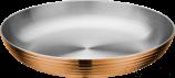 Triple Steel Rose Gold Horizontal Earless Round Vegetable Dish Plate, 201/430 Ss+ Aluminum+ 304 Ss, Φ300×h48mm product image