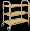 Gold Square Tube Three Tier Dining Cart/Trolley, 304 Ss, 750x400x835mm