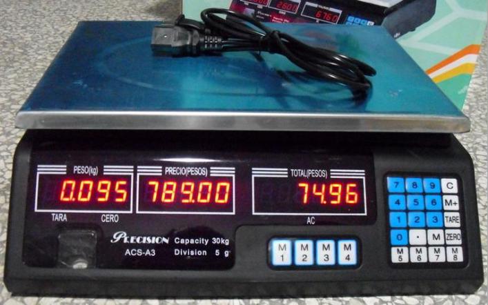 Table Scales 3kg/1g, 6kg/2g, 15kg/5g, 30kg/10g 
Length 35.5 * Width 35 * Height 14 cm