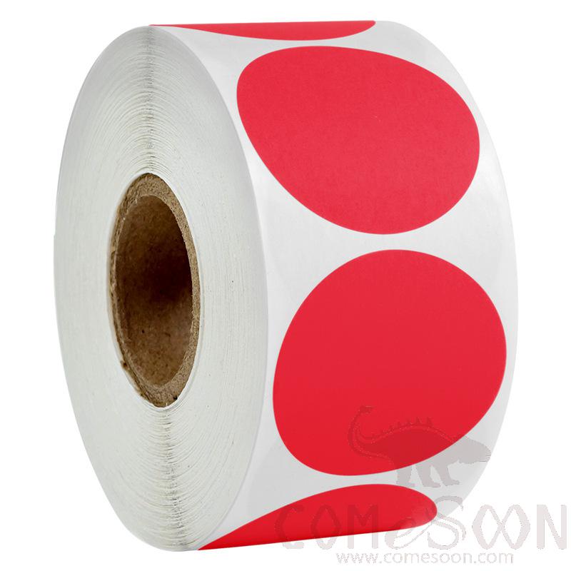 Red Stickers, 500pcs, Ø2.5 cm